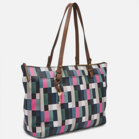 Fossil Rachel Pixel Grid Multicolor Shoulder Bag With Wallet - Picture 10 of 10